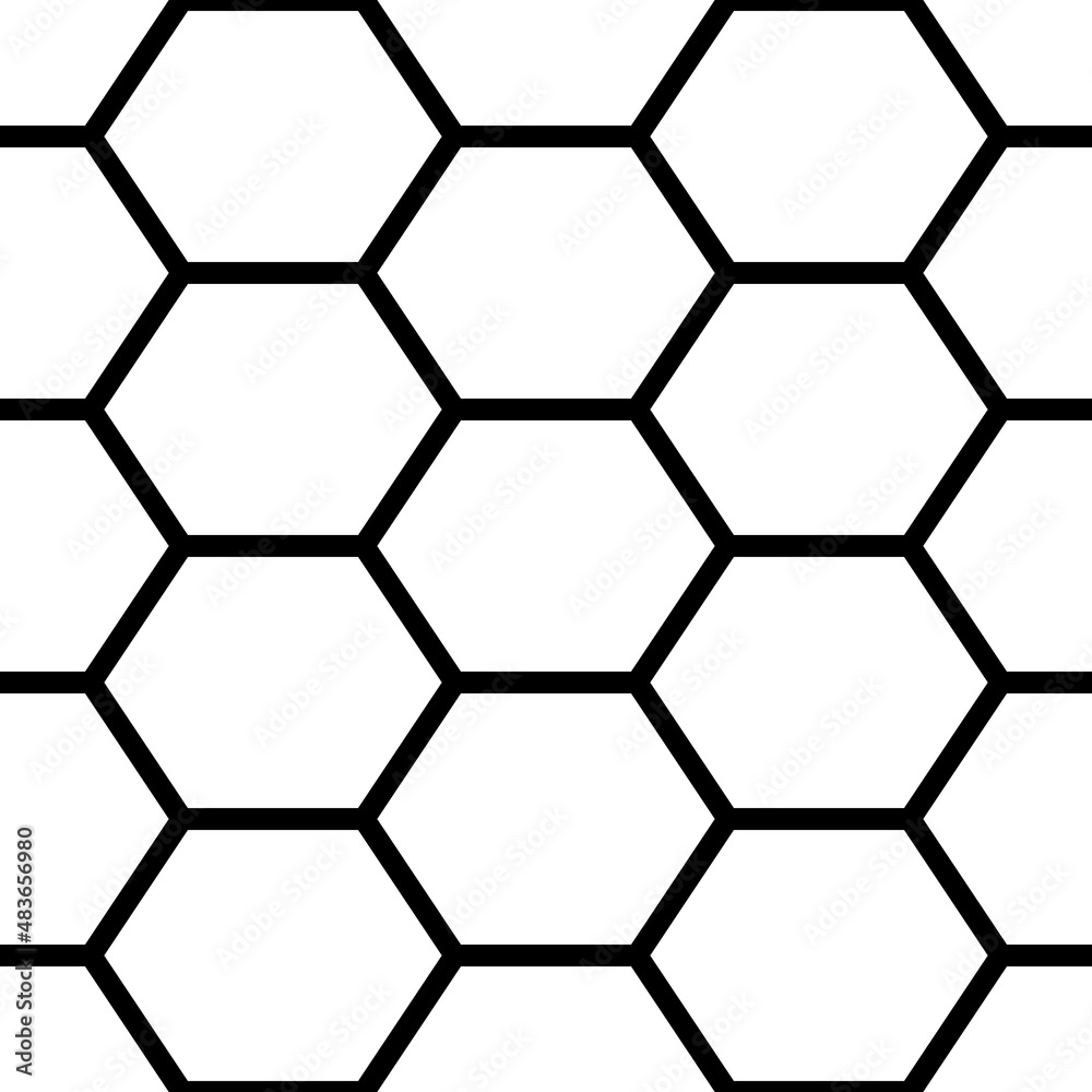 Hexagons. Honeycomb. Mosaic. Grid background. Ancient ethnic motif. Geometric grate wallpaper. Parquet backdrop. Digital paper, web design, textile print. Seamless ornament pattern. Abstract art image