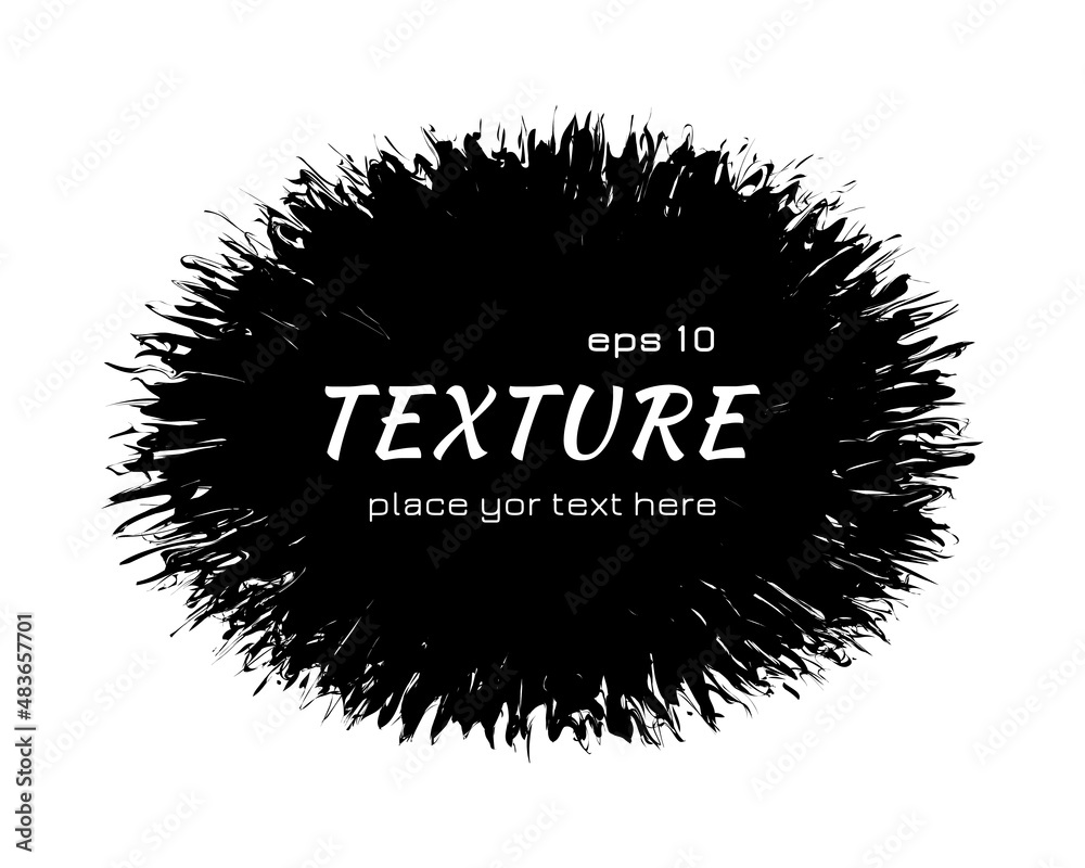 Round brush stroke. Circle spray texture. Frame paint rough. Grunge ...
