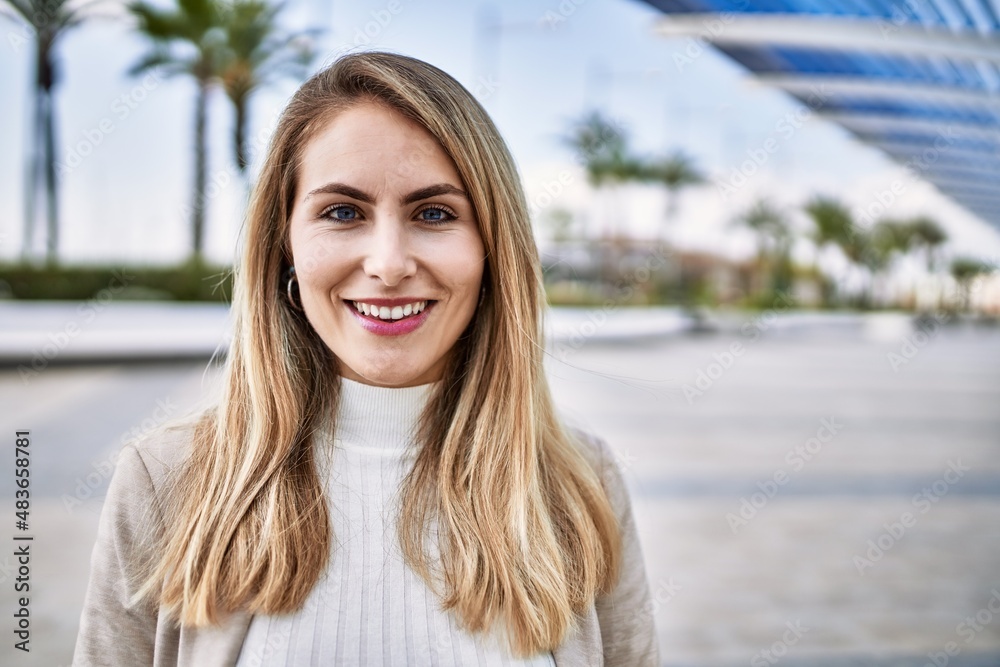 Young blonde woman smiling confident at street Young blonde woman smiling confident at street