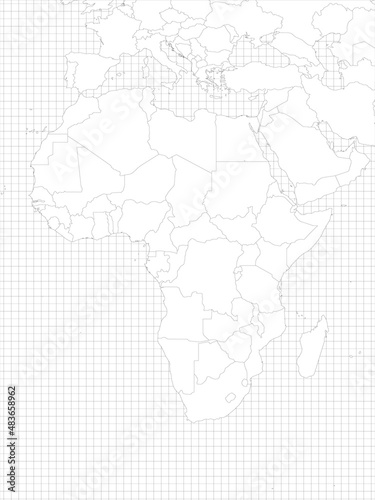 Africa simple outline blank map
