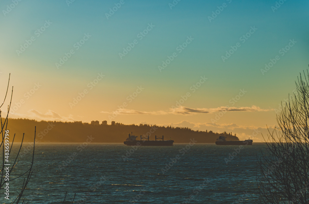 Landscape  of Vancouver Sky and Sunset from Stanley Park