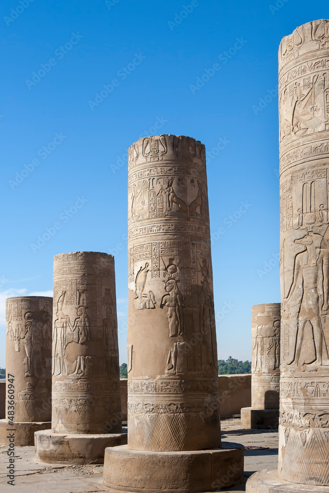 Doppeltempel von Kom Ombo,  Säulen, Ägypten