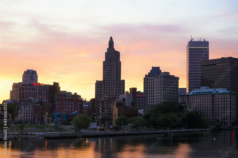 Obraz premium Providence Downtown Sunset 2