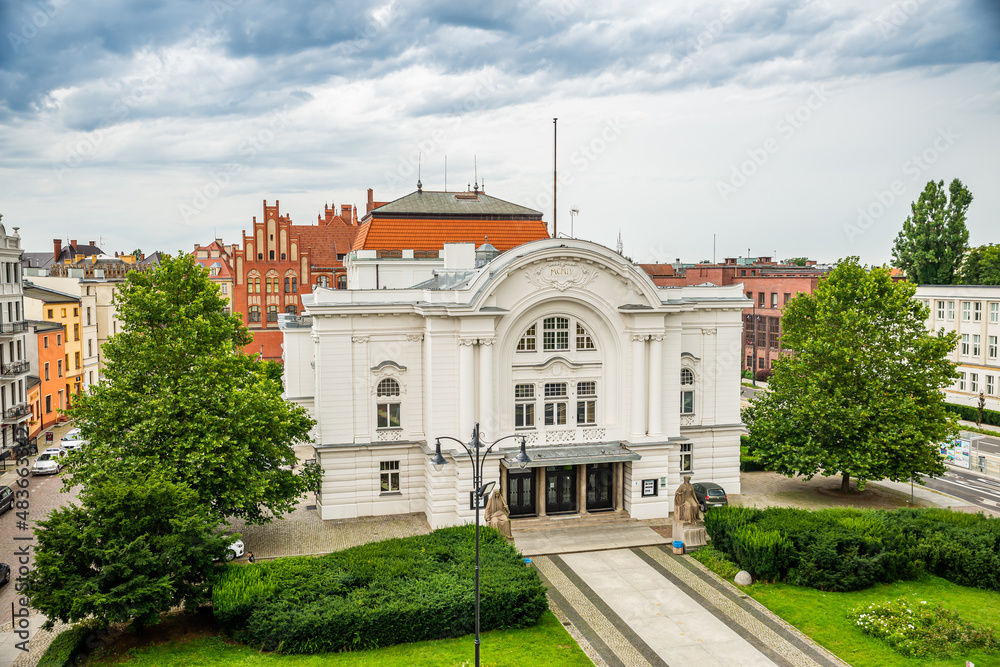 Torun, Poland - August 11, 2021. Wiliam Horzyca Theatre in Summer
