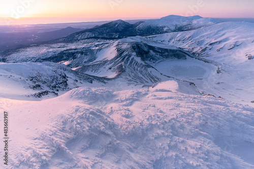 日本宮城山形蔵王朝焼け