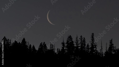 Waning Crescent Moon Rising Timelapse