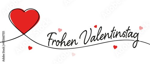 Frohen Valentinstag - Herzicons und Text. Weißer Hintergrund.