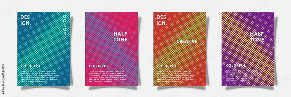 halftone texture cover background template multicolored design set collection vector graphic halftone texture cover background template multicolored design set collection vector graphic