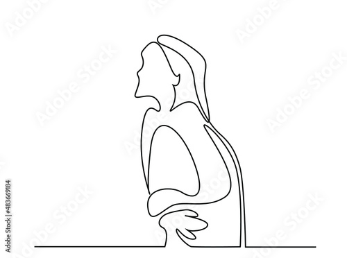 a woman suffering from stomachache has a health problem