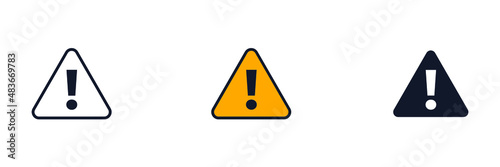 Attention sign with exclamation mark icon symbol template for graphic and web design collection logo vector illustration