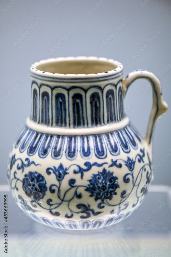 Chinese blue and white ceramic teapot