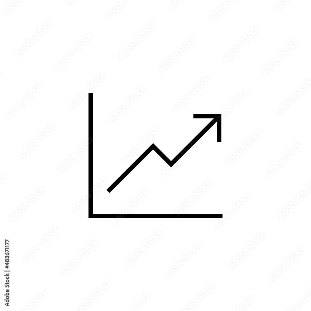 Growing graph Icon. Chart sign and symbol. diagram icon Growing graph Icon. Chart sign and symbol. diagram icon