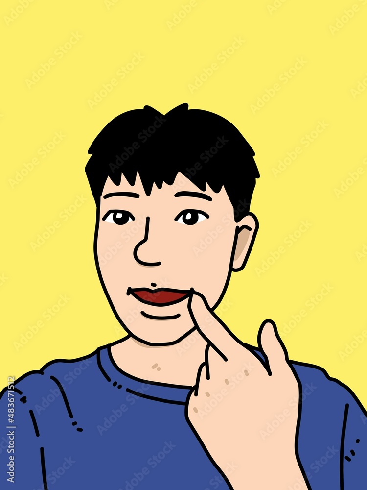 cute man cartoon on yellow background cute man cartoon on yellow background