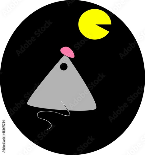 raton, queso, luna, raton gris, noche, night, raton sencillo, baby, ilustraciones para bebes, niños, dibujos infantiles, fotos © laura