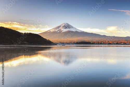 Fuji Mountain Reflection at Sunrise, Kawaguchiko Lake, Japan © iamdoctoregg