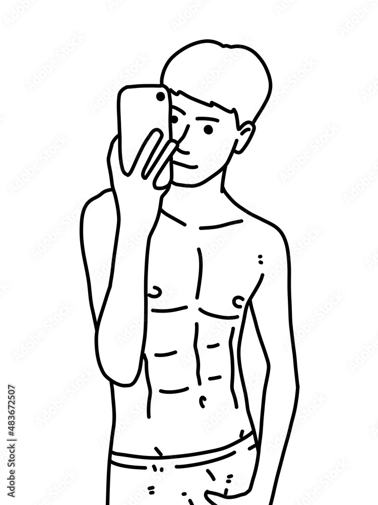 black and white of cute man cartoon for coloring black and white of cute man cartoon for coloring