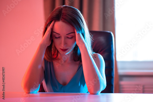 Office worker stress woman ...