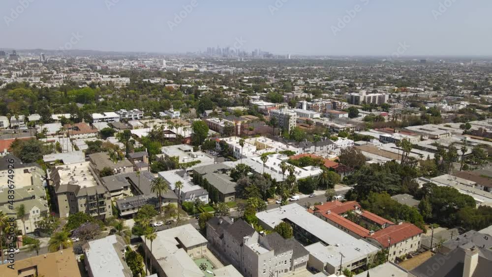 West Hollywood, Los Angeles California USA. Aerial View of Cityscape, Buildings and Streets, Drone Shot West Hollywood, Los Angeles California USA. Aerial View of Cityscape, Buildings and Streets, Drone Shot