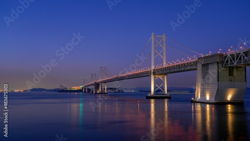 日没後の瀬戸大橋の情景＠香川