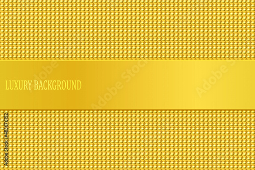 Golden luxury background with golden beads. Vector illustration.