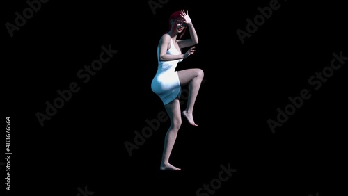 set of female sexy figures with hair and in lingerie with an expression on his face and on a light background 3D illustration