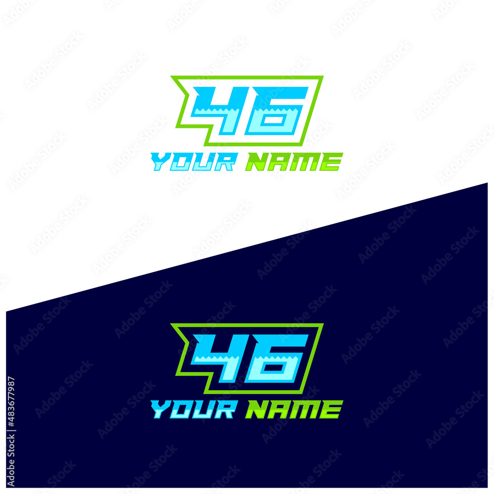 Obraz premium Number logo with fast speed lines. Vector sport style typeface, sports club.