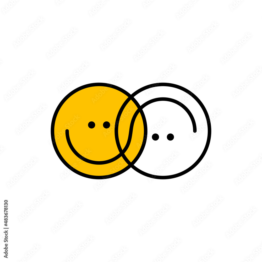 Two happy smiling round faces