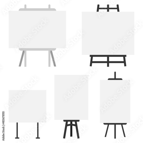 Blank presentation board with different size and shape isolated on white background