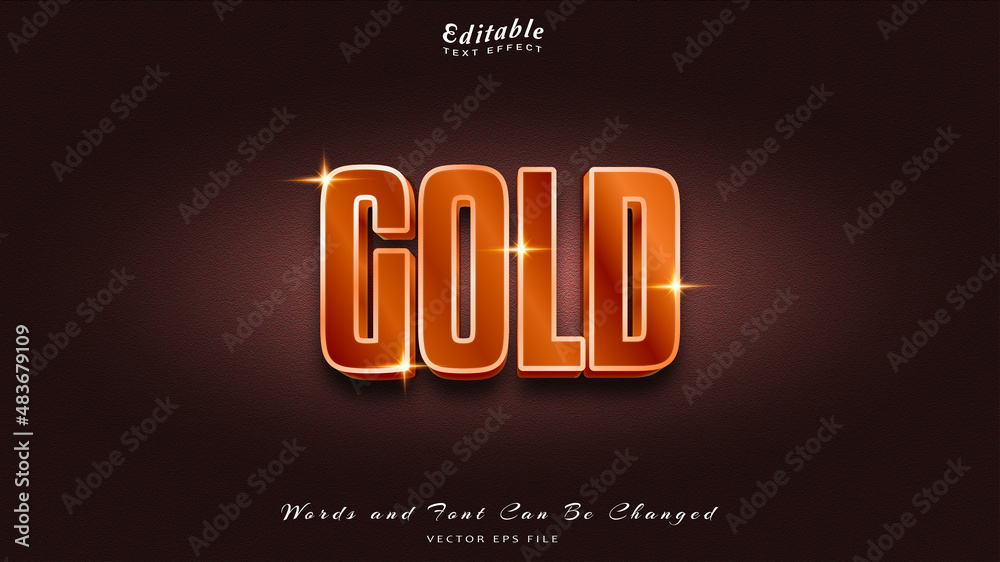 gold editable text effect free font