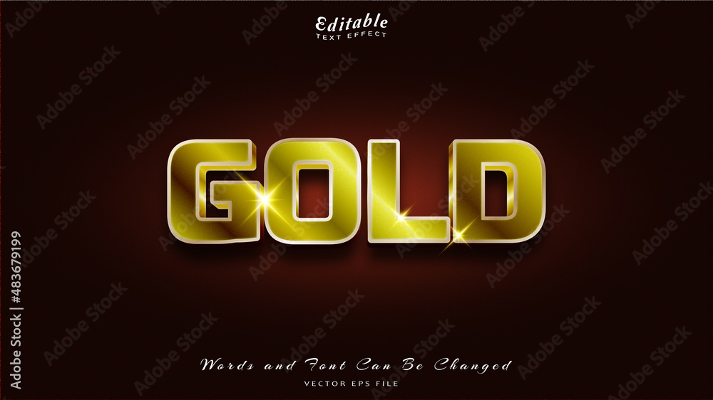 gold editable text effect free font