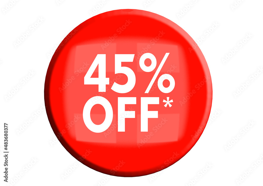 45 Percent off 3d Sign on White Background, Special Offer 45% Discount Tag, Sale Up to 45 Percent Off,big offer, Sale, Special Offer Label, Sticker, Tag, Banner, Advertising, offer Icon 45 Percent off 3d Sign on White Background, Special Offer 45% Discount Tag, Sale Up to 45 Percent Off,big offer, Sale, Special Offer Label, Sticker, Tag, Banner, Advertising, offer Icon