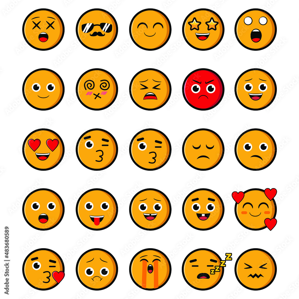 a collection of twenty cute emoticons vector a collection of twenty cute emoticons vector