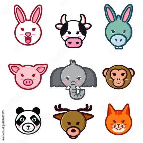 cute animal character vector collection