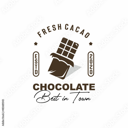 ILLUSTRATION VECTOR GRAPHIC OF black sweet chocolate silhouette from fresh cacao GOOD FOR dark black sweet chocolate vintage logo food logo, valentine, snack, dessert
