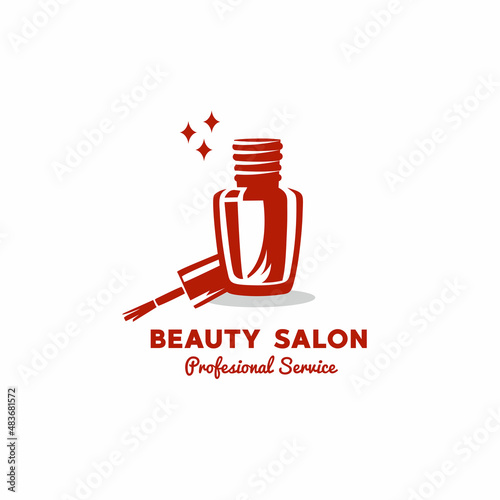 ILLUSTRATION VECTOR GRAPHIC OF nail polish  manicure pedicure salon professional service GOOD FOR beauty salon vintage logo for manicure pedicure nail art