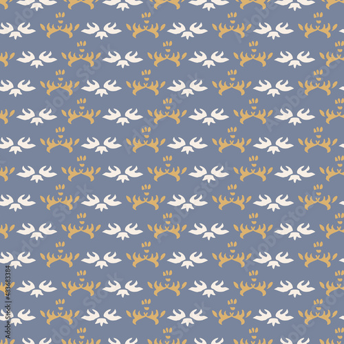 French fleur de lis royal lily seamless pattern. Farmhouse cottage background. Lilies lys flower flourish motif allover rustic damask.