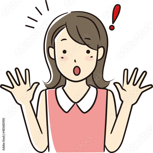 Young woman with a surprised expression