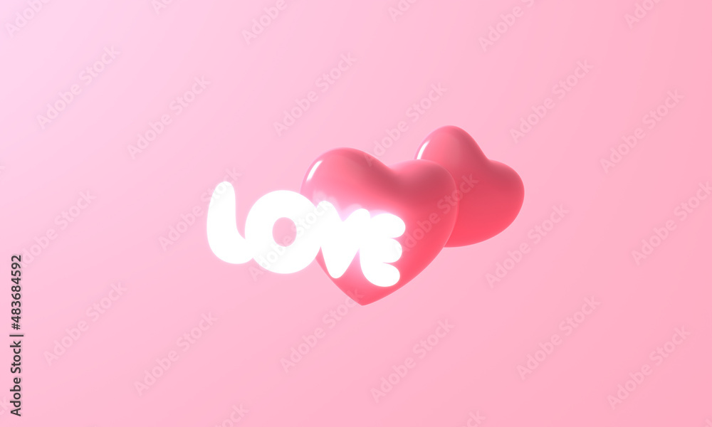 3d rendering of pink heart and love light neon on pink background. heart icon, like and love 3d render illustration. Happy valentine day template. symbol lover. 3d rendering of pink heart and love light neon on pink background. heart icon, like and love 3d render illustration. Happy valentine day template. symbol lover.