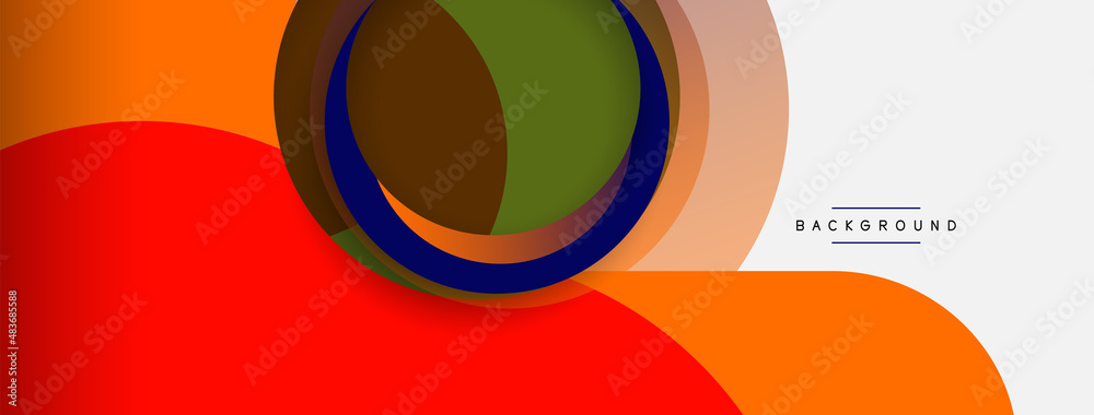 Circle and round shapes abstract background. Vector illustration for wallpaper banner background or landing page