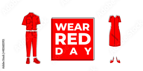 National wear red day background. Great for invitation, card, product packaging, header, poster, label, banners, brochure, wallpaper.