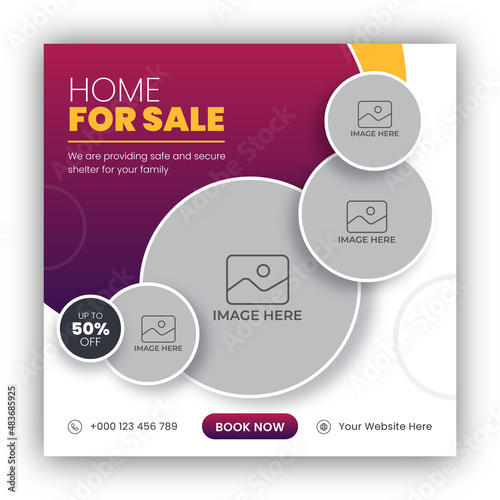 Real estate social media post banner template