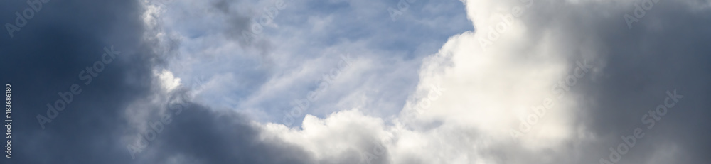 Reflection of blue sky and white and gray clouds on smooth water of Lake Washington, as an abstract nature background
Reflection of blue sky and white and gray clouds on smooth water of Lake Washington, as an abstract nature background