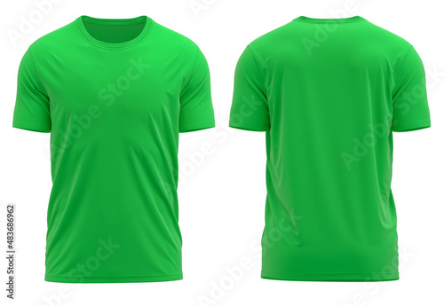Green Color Slim Fit Short Sleeve T-shirt ( 3D rendered )