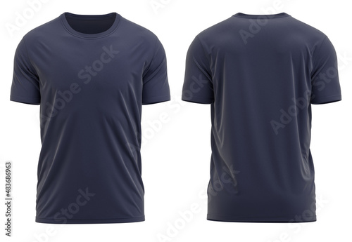 Navy Color Slim Fit Short Sleeve T-shirt ( 3D rendered )