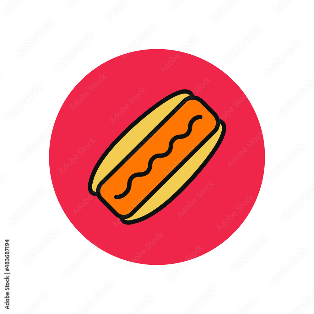Food Hotdog Isolated Vector icon which can easily modify or edit

