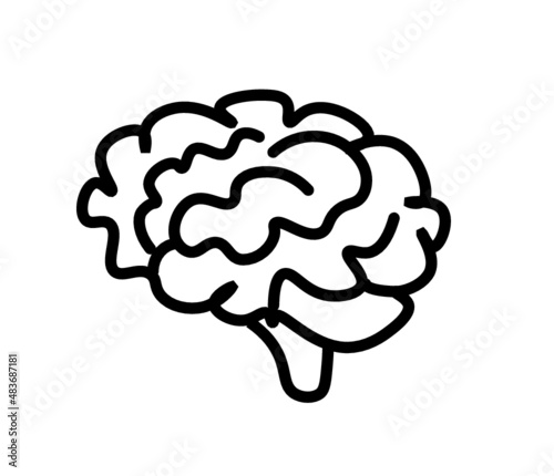 Human Brain icon illustration Vector. Mind Brain isolated on white background 