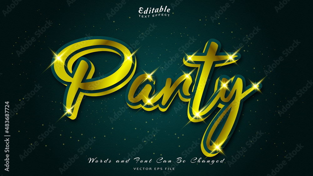 Party editable text effect with luxury background Party editable text effect with luxury background