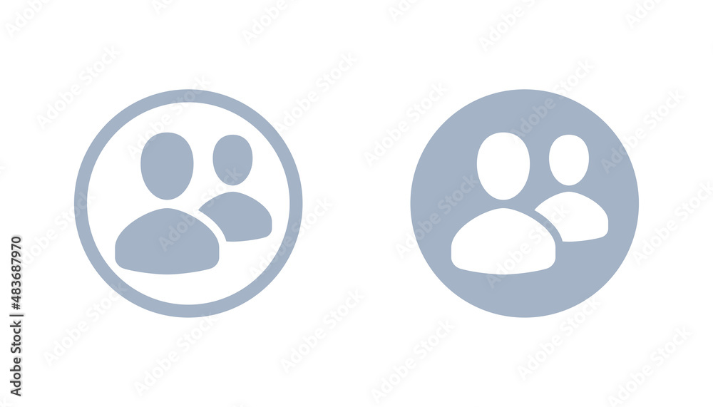 Two people icon set, round frame, vector group user illustration set Two people icon set, round frame, vector group user illustration set