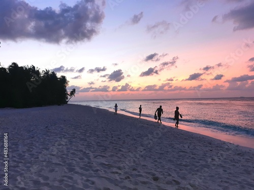 walking on the beach
