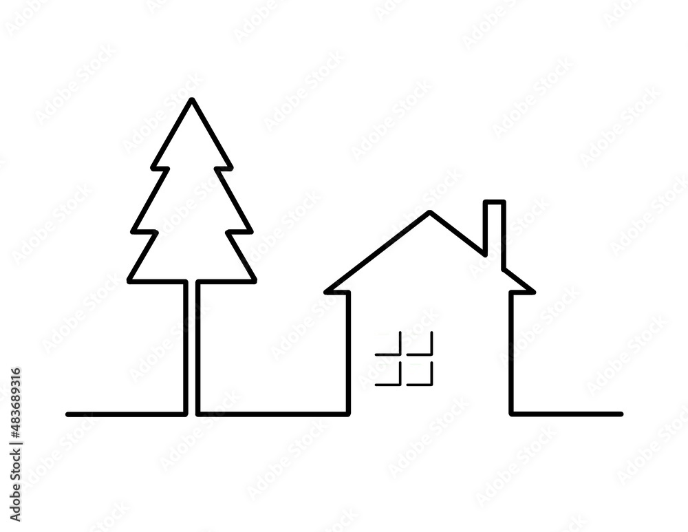 シンプルな一軒家 線画 シンプルな一軒家 線画